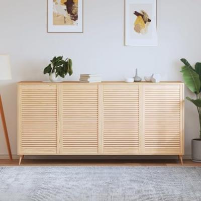 VidaXL Kastdeuren met lamellen 4 st 99,3x59,4 cm massief grenenhout
