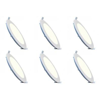 Energiezuinige LED Downlight Set 6x 12W - Natuurlijk Wit 4200K - Ø170mm Mat Wit