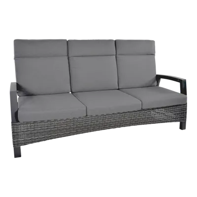 Prato Forte wicker Loungebank antraciet - 3 persoons Prato Forte wicker Loungebank antraciet - 3 persoons
