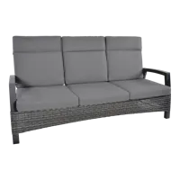 Prato Forte wicker Loungebank antraciet - 3 persoons - thumbnail