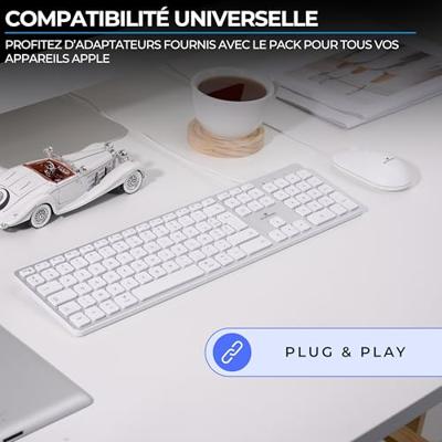 Bedraad toetsenbord en muiscombinatie - BLUESTORK - KB Mac - Mac-compatibel - Wit