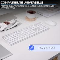 Bedraad toetsenbord en muiscombinatie - BLUESTORK - KB Mac - Mac-compatibel - Wit - thumbnail