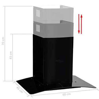 Wandafzuigkap 756 m³/u 60 cm roestvrij staal zwart - thumbnail