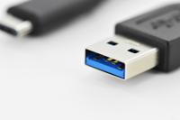 Digitus AK-300136-010-S USB-kabel USB 3.2 Gen1 (USB 3.0 / USB 3.1 Gen1) USB-A stekker, USB-C stekker 1.00 m Zwart Rond, Stekker past op beide manieren, - thumbnail