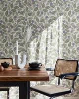 Dutch Wallcoverings Klara & Tove - Blåbär Big Blue White - Wit/Groen/Paars - thumbnail