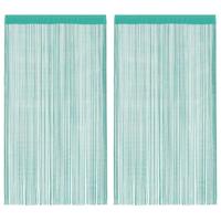Koordgordijnen 2 st turkoois 100x250 cm - thumbnail