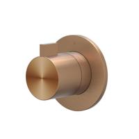 Afbouwdeel IVY Tribe Inbouw Stopkraan Symmetry Met Rond Rozet RVS316 Geborsteld Mat Koper PVD - thumbnail