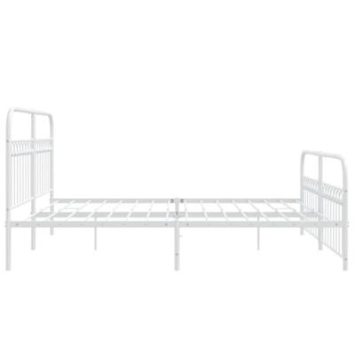 Bedframe met hoofd- en voeteneinde metaal wit 183x213 cm Bedframe met hoofd- en voeteneinde metaal wit 183x213 cm