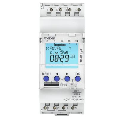 Theben 6120130 Schakelklok Digitaal Weekprogramma 2600 W IP20 Display-verlichting, Gangreserve, Zomer- en wintertijd omzetten (automatisch), Stopwatch,