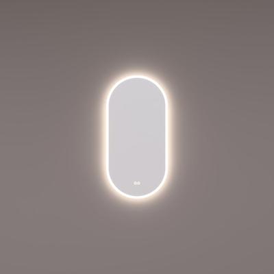 HIPP Design spiegel Ovaal-Recht met Directe en Indirecte LED Verlichting Rondom 40 x 80 x 3 cm + Touch Dimmer + Spiegelverwarming + Kleurenwissel
