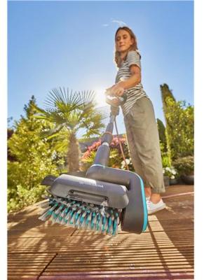 GARDENA aquabrush universal rolborstel, voor de accu-multireiniger wasborstel (grijs/turquoise, 14848-20)