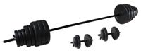 Tunturi Halterset l 50 kg l Dumbellset met 1 lange en 2 korte stangen - thumbnail