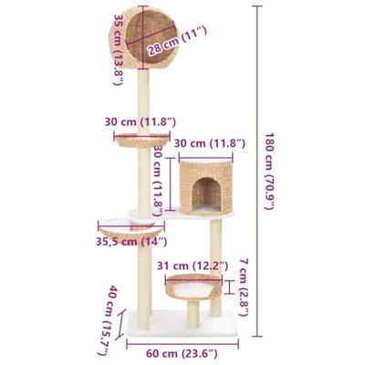 Kattenkrabpaal met sisal krabpaal zeegras