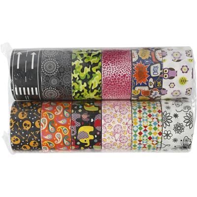 Creativ Company Duck tape, met patroon, b: 48 mm, diverse kleuren, 12x5 m/ 1 doos
