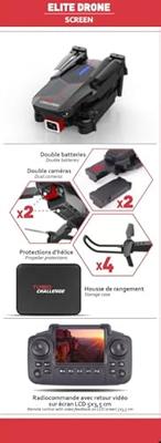 RC-drone in draagtas - TURBO CHALLENGE - 400329 - Dubbele camera - Afstandsbediening met scherm - Geschikt voor 14 jaar en ouder RC-drone in draagtas - TURBO CHALLENGE - 400329 - Dubbele camera - Afstandsbediening met scherm - Geschikt voor 14 jaar en ouder