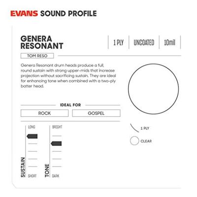 Evans TT12GR Genera Resonant 12 inch tomvel Evans TT12GR Genera Resonant 12 inch tomvel
