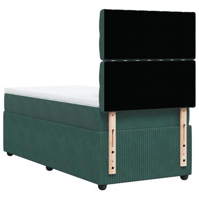 Boxspring met matras fluweel donkergroen 120x200 cm - thumbnail