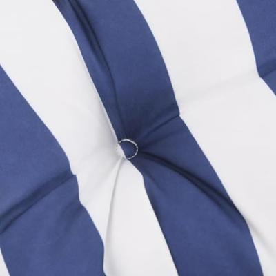 Bankkussen gestreept 180x50x7 cm stof wit en blauw
