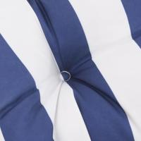 Bankkussen gestreept 180x50x7 cm stof wit en blauw - thumbnail