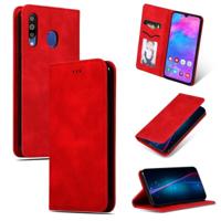 Retro huid voelen Business magnetische horizontale Flip lederen case voor Galaxy M30/A40s (rood) - thumbnail