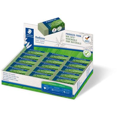 Staedtler gum Eco, olijfgroen, ft 43 x 19 x 13 mm Staedtler gum Eco, olijfgroen, ft 43 x 19 x 13 mm