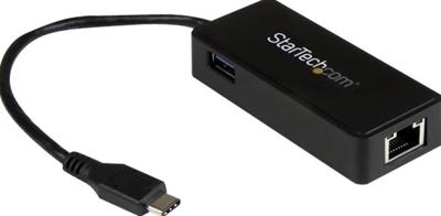 StarTech USB-C naar Gigabit netwerkadapter extra USB poort