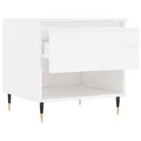 Salontafels 2 st 50x46x50 cm bewerkt hout hoogglans wit - thumbnail