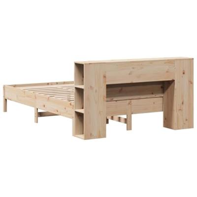 Bed met boekenkast zonder matras massief grenenhout 140x200 cm - thumbnail