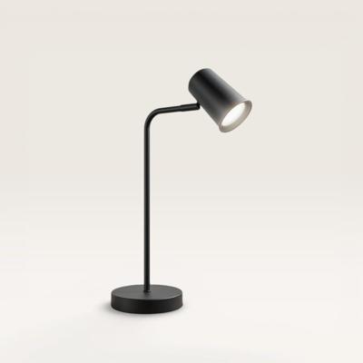 Riga - LED Tafellamp - 4 Watt 345 Lumen - 6500K Daglicht wit- Kantelbaar en Draaibaar - Ingebouwde snoerdimmer - Bureaulamp - GU10 - IP20 voor binnen - Zwart