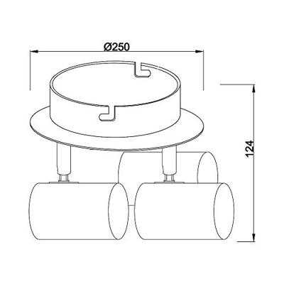 Deko Light Indi III Plafondopbouwarmatuur GU10 50 W Zilver Deko Light Indi III Plafondopbouwarmatuur GU10 50 W Zilver