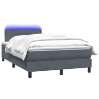 Boxspring met matras en LED fluweel donkergrijs 120x210 cm - thumbnail