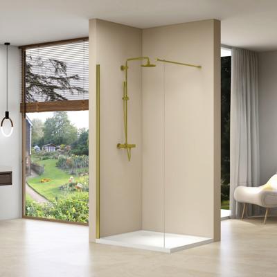 Inloopdouche Van Rijn Products Vaste Wand 29-31 x 200 cm Helder Glas en Gouden Muurprofiel Inloopdouche Van Rijn Products Vaste Wand 29-31 x 200 cm Helder Glas en Gouden Muurprofiel