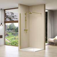 Inloopdouche Van Rijn Products Vaste Wand 29-31 x 200 cm Helder Glas en Gouden Muurprofiel - thumbnail