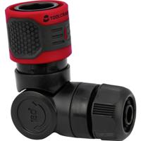 TOOLCRAFT 2302358 Kraanaansluiting haakse verbinder voor slang 16 cm Rood, Zwart - thumbnail