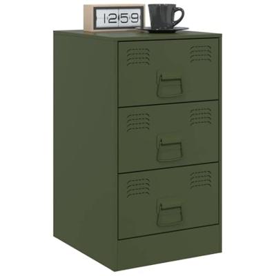 Nachtkastjes 2 st 34,5x39x62 cm staal olijfgroen