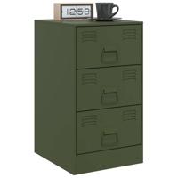 Nachtkastjes 2 st 34,5x39x62 cm staal olijfgroen - thumbnail