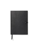 HEMA Notitieboek gelinieerd PU zwart 12.9x17.8 - thumbnail