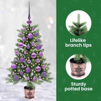 VidaXL Kerstboom met 150 led met standaard groen 90 cm pe - thumbnail