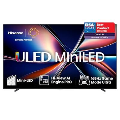 Hisense 100U7QTUK MiniLED 144Hz Smart AI-tv met vrij (model 2025)