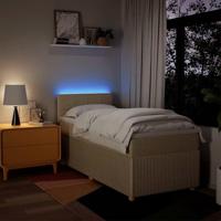 Boxspring met matras stof crèmekleurig 80x200 cm - thumbnail