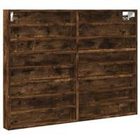 Vitrinekast 100x8,5x75 cm bewerkt hout gerookt eikenkleurig - thumbnail
