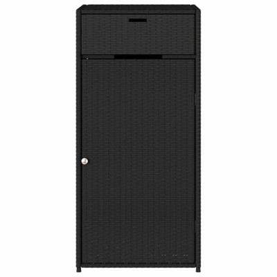 Tuinkast 55x55x111 cm poly rattan zwart