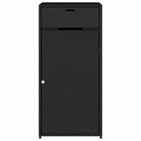 Tuinkast 55x55x111 cm poly rattan zwart - thumbnail
