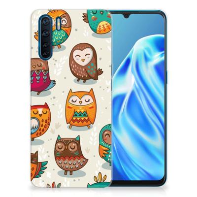 OPPO A91 | TPU Hoesje | Vrolijke Uilen