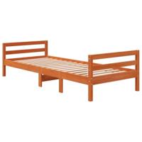 Bedframe zonder matras massief grenenhout wasbruin 75x190 cm - thumbnail