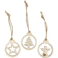 Creativ Company Kersthangers hout, 24st. - thumbnail