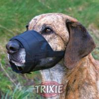 Trixie muilkorf polyester met gaas inzet zwart - thumbnail