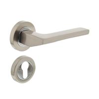 Deurkruk 1705 Ben op rond rozet 7mm nokken met PC plaatjes chroom/nikkel mat - thumbnail