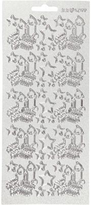 Creotime foliestickers kaarsen 1 stickervel zilver Creotime foliestickers kaarsen 1 stickervel zilver