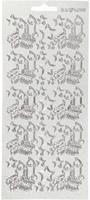 Creotime foliestickers kaarsen 1 stickervel zilver - thumbnail